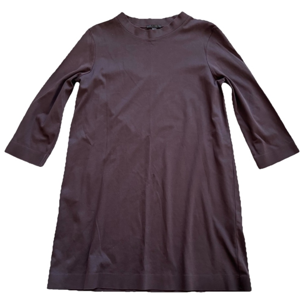 COS Elegant Brown Dress Size Medium Minimalist Modern Chic Classic Sophisticated